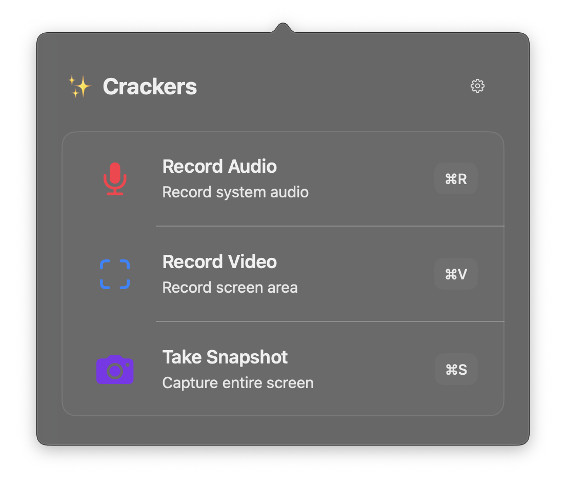 Crackers dark mode preview