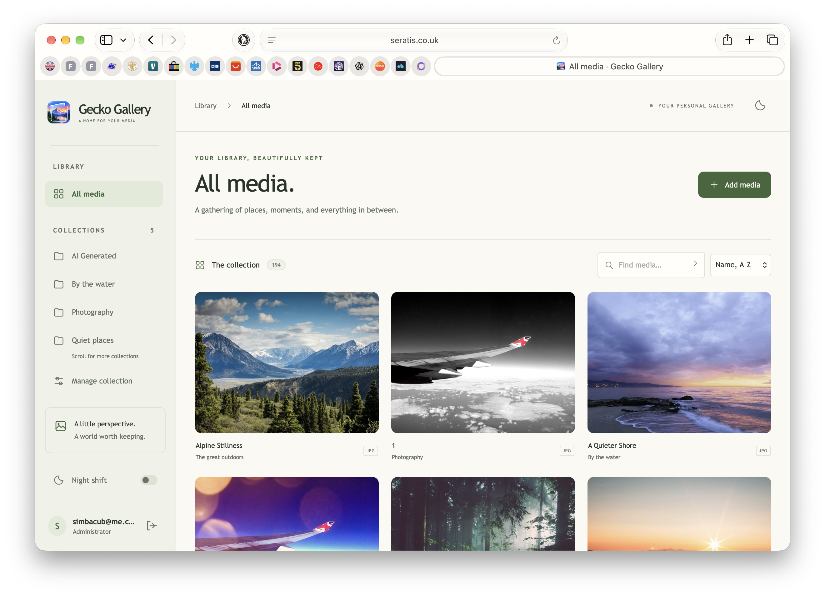 Gecko gallery in light mode