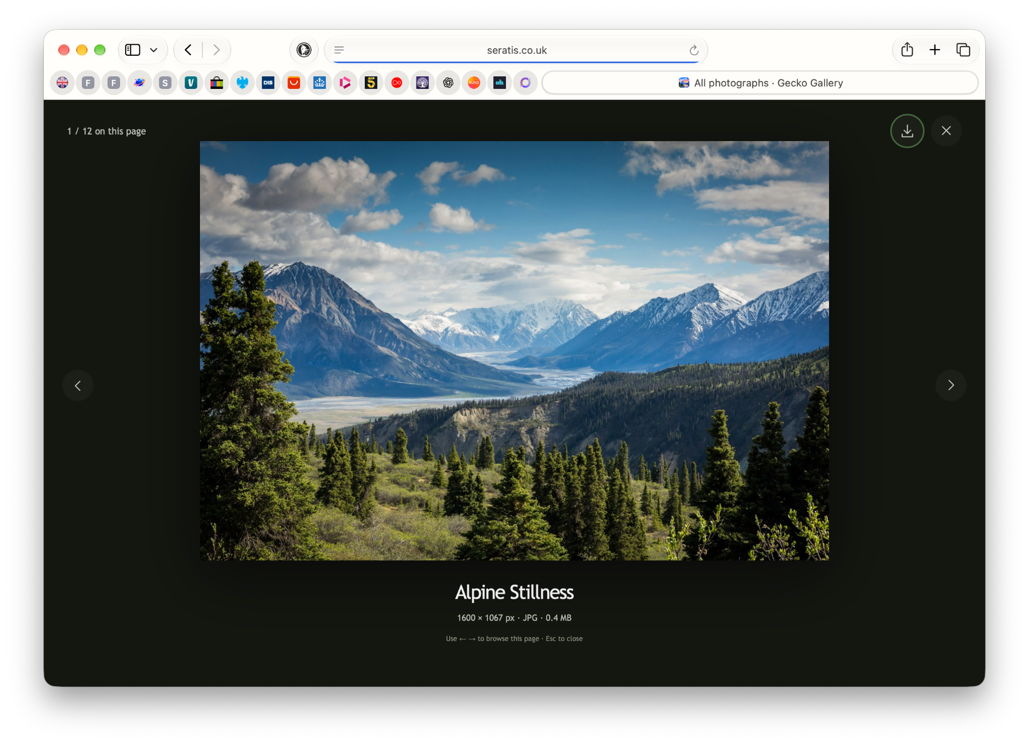 Gecko full screen photo viewer