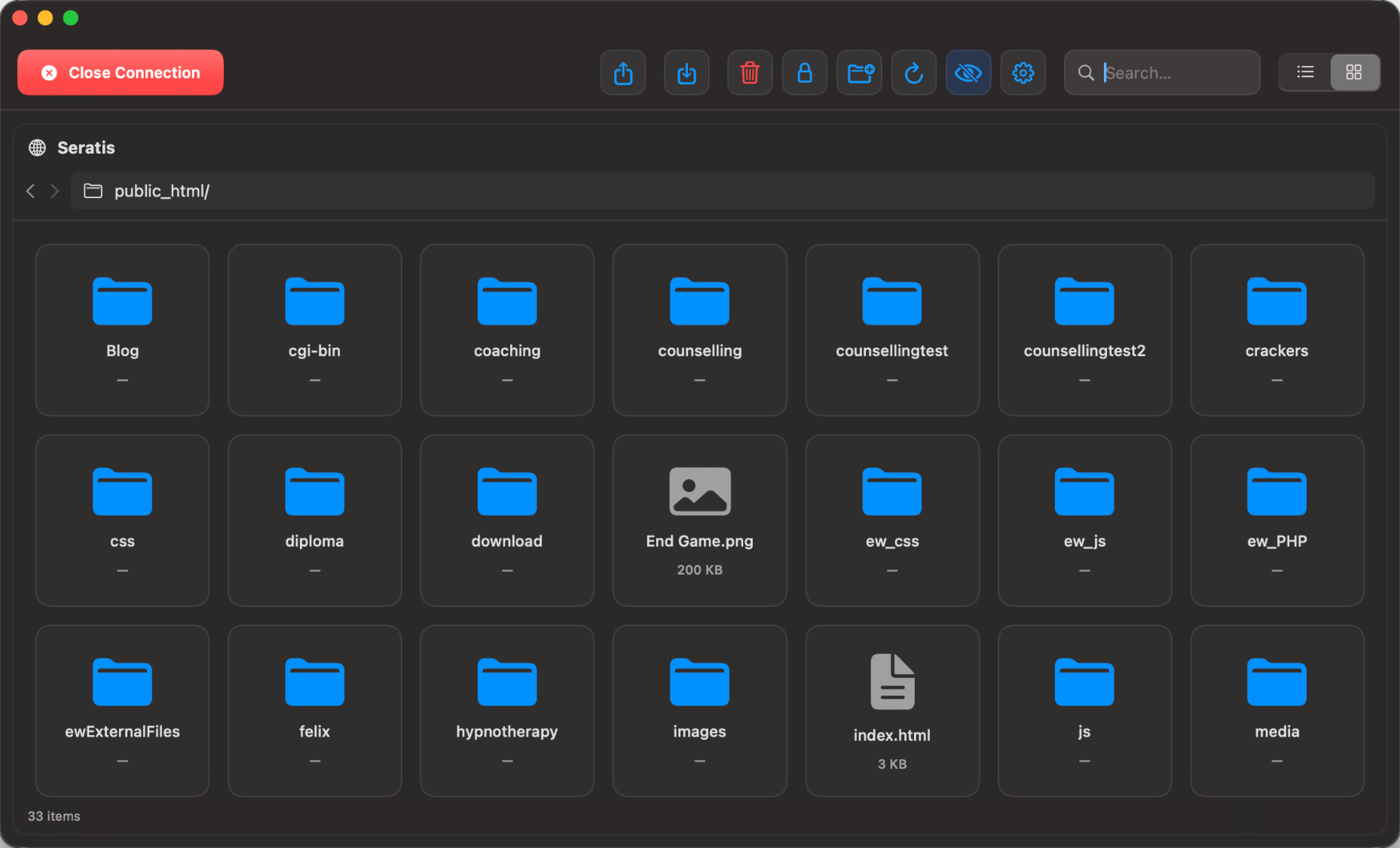 Horizon icon view in dark mode