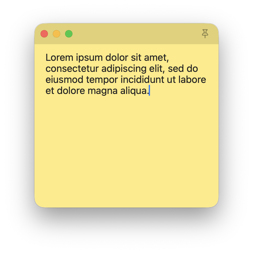 Scribble yellow note window preview